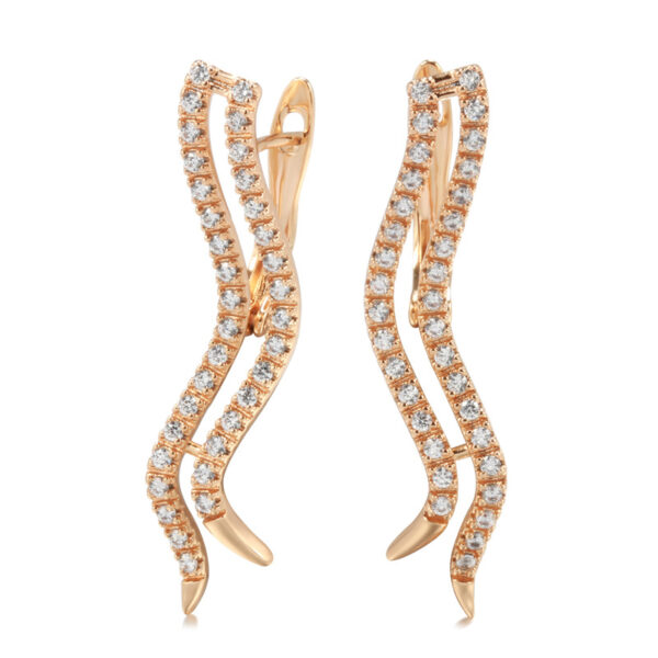 Zircon Geometric Earrings Temperament 585 Rose Gold - Image 2