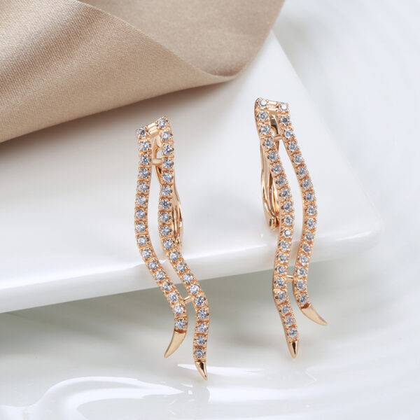 Zircon Geometric Earrings Temperament 585 Rose Gold