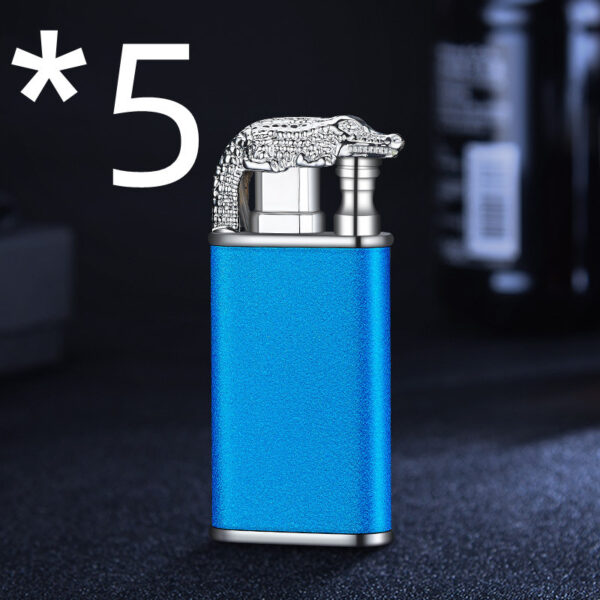 Creative Blue Flame Lighter Dolphin Dragon Tiger Double Fire Metal Winproof Lighter Inflatable Lighter - Image 7